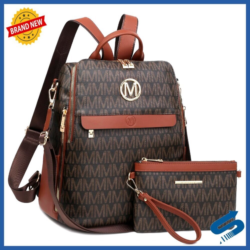 Convertible Backpack Purse Vegan Leather Travel Shoulder Bag Minimal Chic